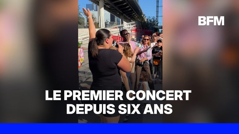 Les fans de Céline Dion s'ambiancent avant le concert de la star à la Plenitude Arena à Paris