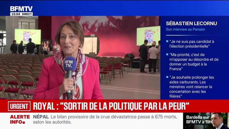 "Les Français n'acceptent plus ce déclin et moi non plus", déclare Ségolène Royal, interrogée sur sa candidature à la primaire socialiste pour la présidentielle