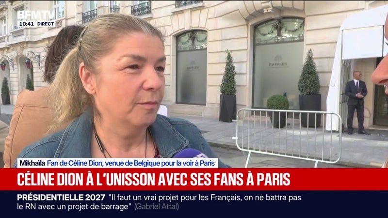 Devant le Royal Monceau, à Paris, les fans de Céline Dion se rassemblent pour tenter de voir leur idole