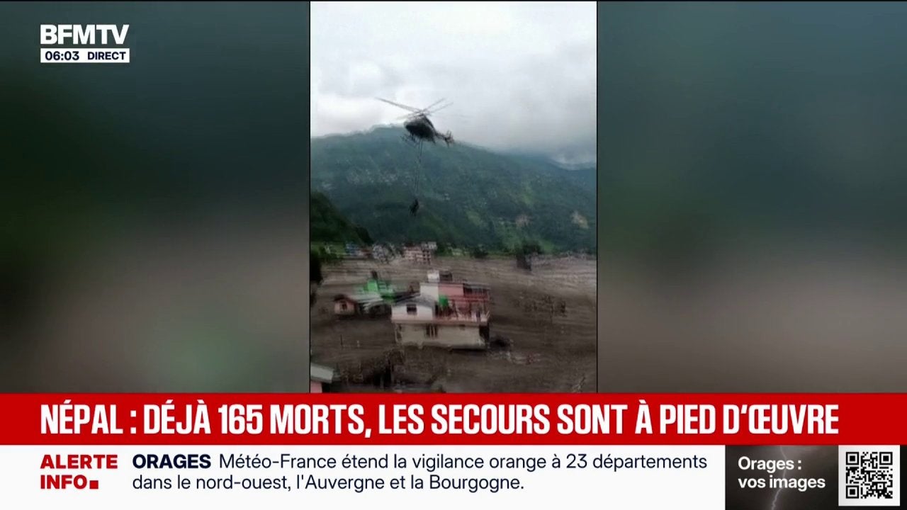 Crues au Népal: au moins 165 morts et plus d'un millier de disparus