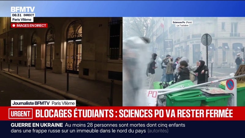 Blocage de Sciences Po Paris: l'école restera fermée aujourd'hui