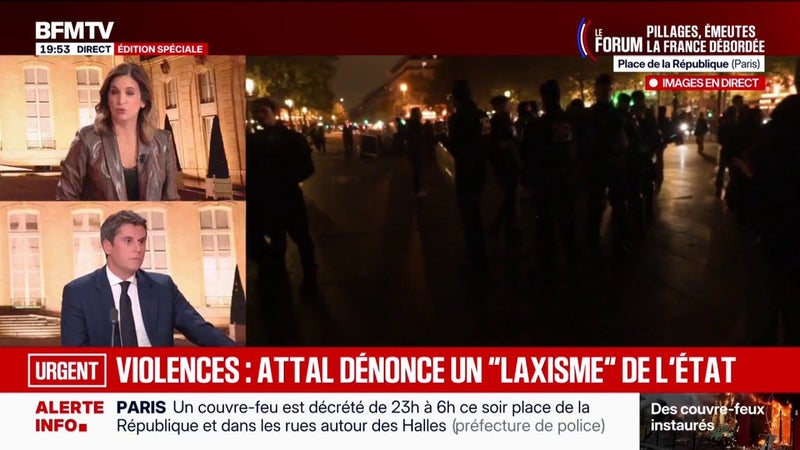 Pillages, casseurs: "C'est le RN qui récolte les fruits de cette situation", déclare Gabriel Attal, candidat Renaissance à la présidentielle