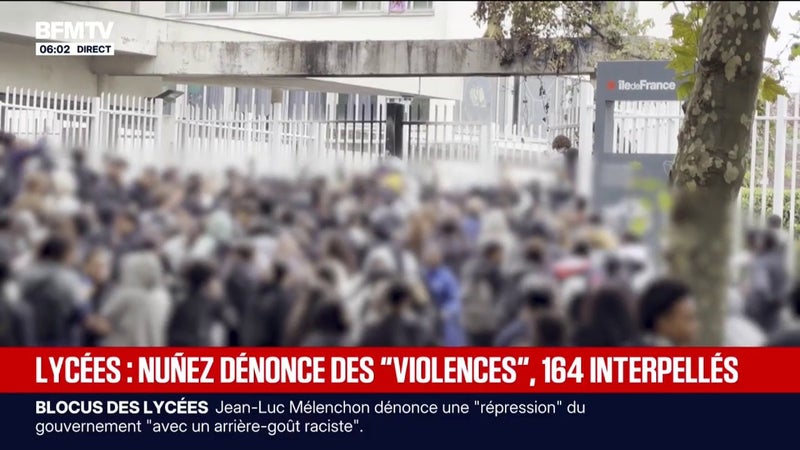 Blocages des lycées: 164 personnes interpellées, Laurent Nuñez dénonce des "violences urbaines"