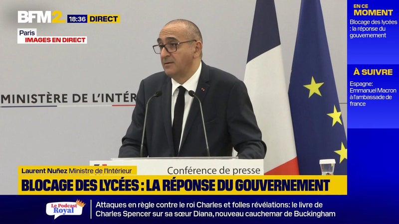 Blocage des lycées: "Chaque fois que des élus tiendront des propos qui sont des incitations à la violence, il y aura des poursuites pénales", déclare Laurent Nuñez, ministre de l'Intérieur
