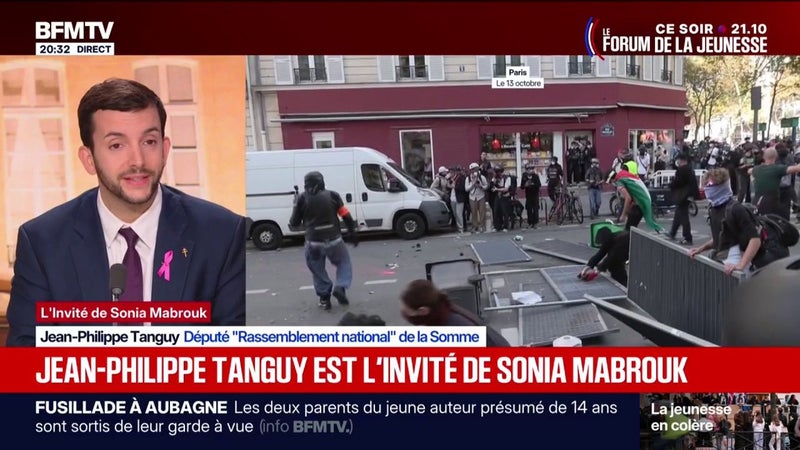 "Nous avons toujours pensé au RN qu'il y avait des moyens d'arrêter préventivement" les casseurs, explique Jean-Philippe Tanguy (RN)