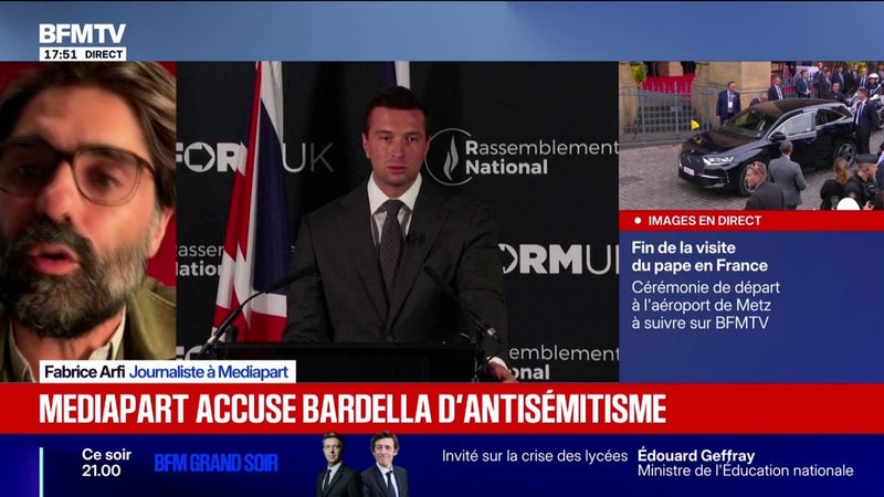 Jordan Bardella accusé d'écrits antisémites en 2013 par Mediapart, il "conteste formellement"