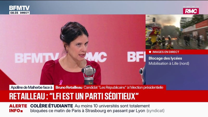 "Il y a une question qui se pose" sur "l'interdiction de LFI", estime Bruno Retailleau (LR)