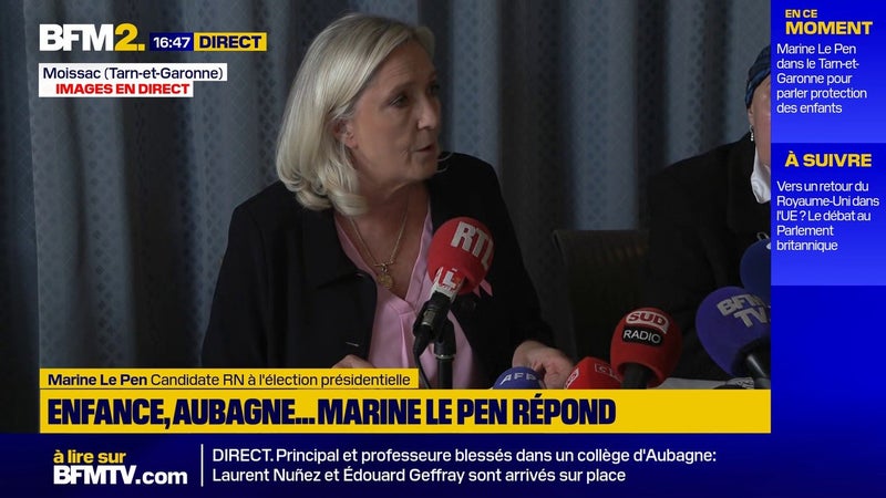"Je sépare la question des mineurs non accompagnés de la protection de l'enfance", déclare Marine Le Pen