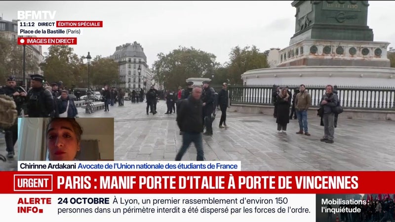Manifestation du 24 octobre à Paris: "Toutes les personnes qui vont se rendre sur le trajet initial [...] vont se soumettre à un risque de verbalisation", explique l'avocate de l'Unef