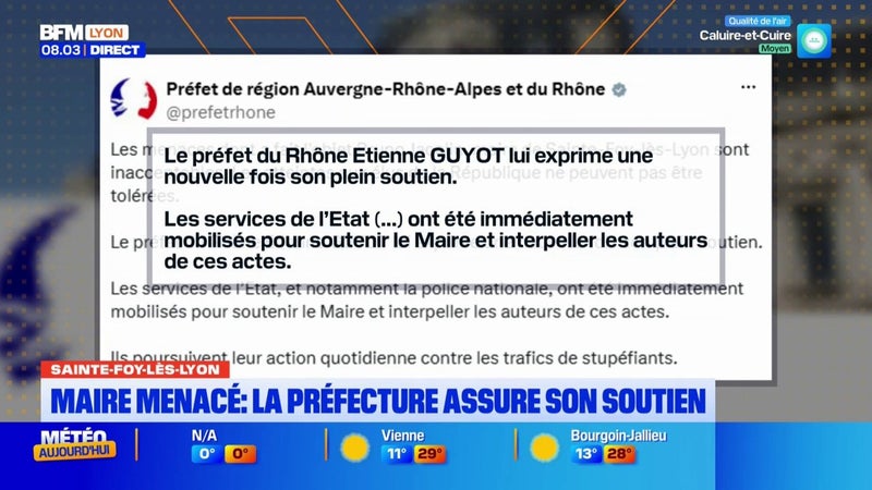 La préfecture assure son soutien au maire de Sainte-Foy-lès-Lyon