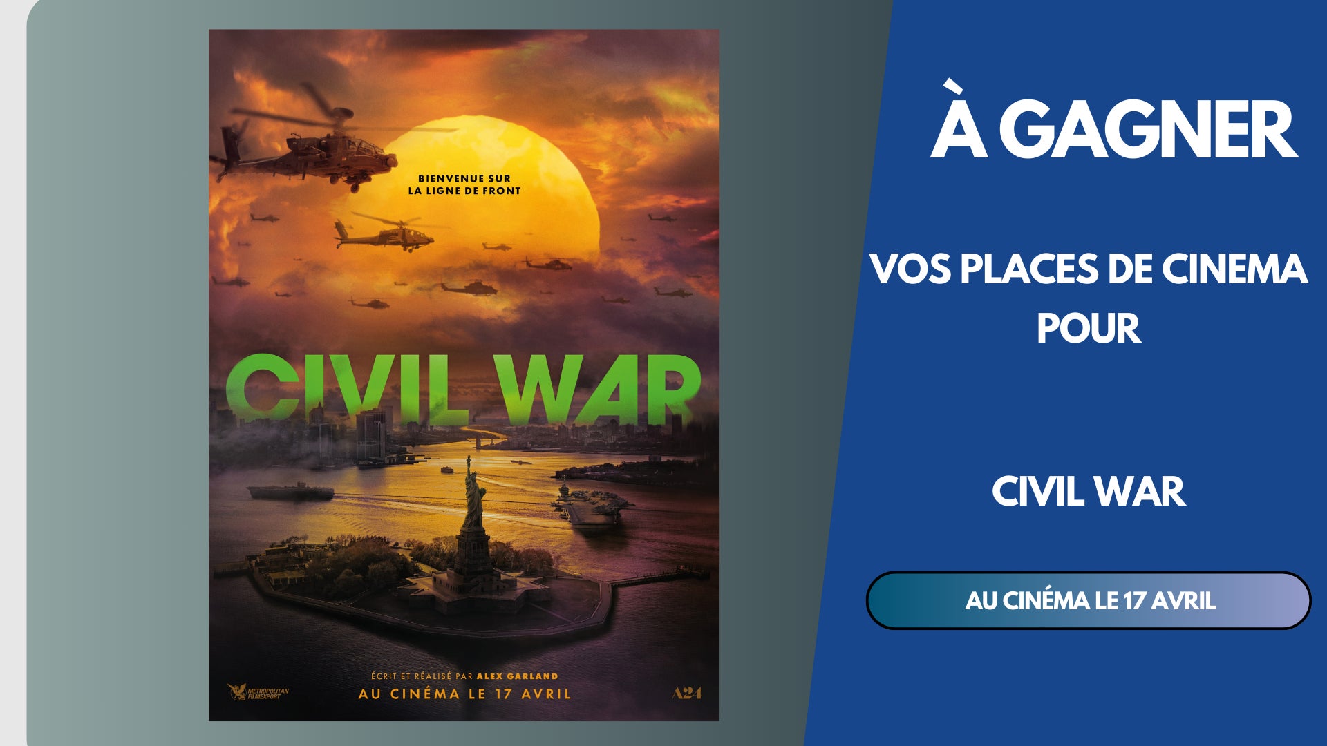 A GAGNER : 20 PLACES POUR LE FILM 'CIVIL WAR' DANS LA SALLE DE VOTRE CHOIX
