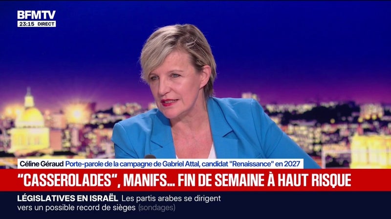 Mobilisation du 31 octobre, colère lycéenne: "L'inquiétude est palpable et elle est entendable", explique Céline Géraud, porte-parole de la campagne de Gabriel Attal
