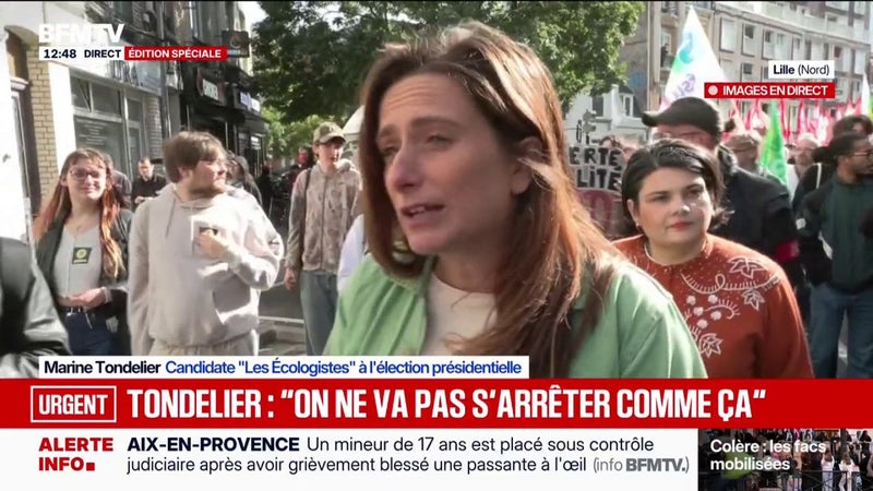 Colère des lycéens: Marine Tondelier, candidate Les Écologistes à la présidentielle, accuse le gouvernement de "parier sur le pourrissement du mouvement et la fatigue collective"