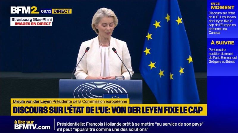 "Notre Union n'a jamais été aussi forte, mais simultanément, notre Union peut aussi sembler plus précaire que jamais", déclare Ursula von der Leyen