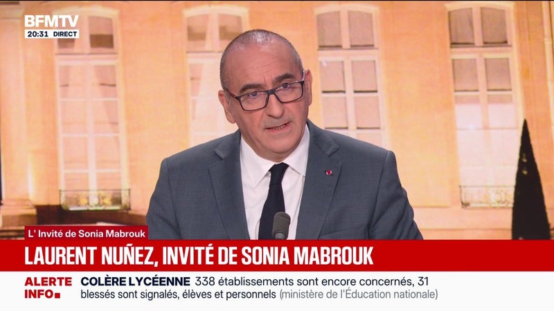 Blocage des lycées: "Il y a eu 7 jets d'acide chlorhydrique sur les forces de l'ordre", affirme Laurent Nuñez, ministre de l’Intérieur