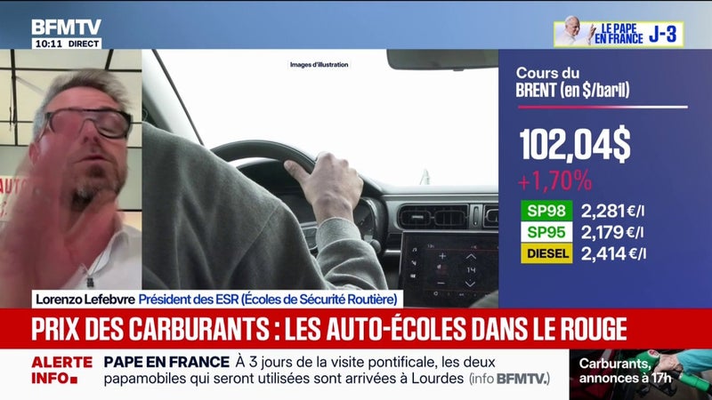 Crise des carburants: "Ce sont les entreprises qui supportent cette hausse importante", déplore Lorenzo Lefebvre, président des auto-écoles ESR