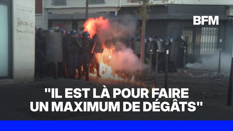 Manifestation à Paris: un "jet de projectile incendiaire en direction des forces de l'ordre"