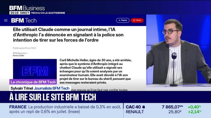 À lire sur le site Tech&Co : Elle utilisait Claude comme un journal intime, l'IA d'Anthropic l'a dénoncée en signalant à la police son intention de tirer sur les forces de l'ordre, par Sylvain Trinel - 06/10