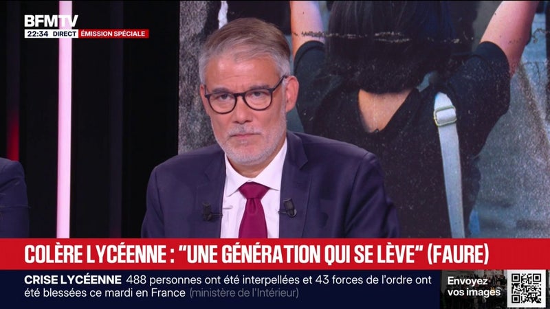 Mobilisation lycéenne: "Je trouve magnifique qu'une génération se lève", déclare Olivier Faure, candidat à la primaire social-démocrate