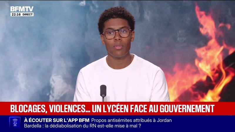 Colère lycéenne face au gouvernement: "On n'a pas obtenu suffisamment de choses", raconte Nathanaël Combary, président de (Renouveau lycéen)
