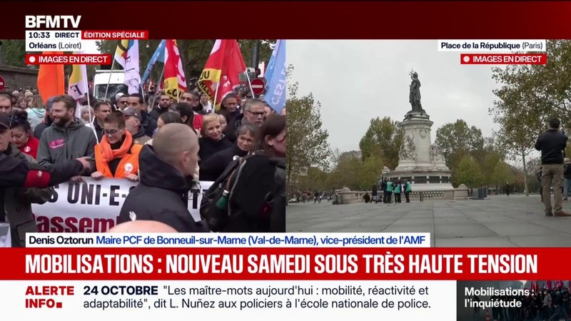 Trajet de la manifestation à Paris: "Vous allez avoir des petites manifestations un peu partout au lieu d'avoir des gros cortèges", estime Denis Oztourn, maire PCF de Bonneuil-sur-Marne