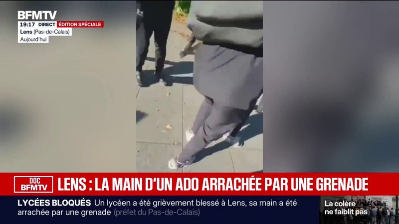 DOCUMENT BFMTV. Lycéen ayant eu "la main arrachée" à Lens: une vidéo permet d’entendre la détonation de la grenade