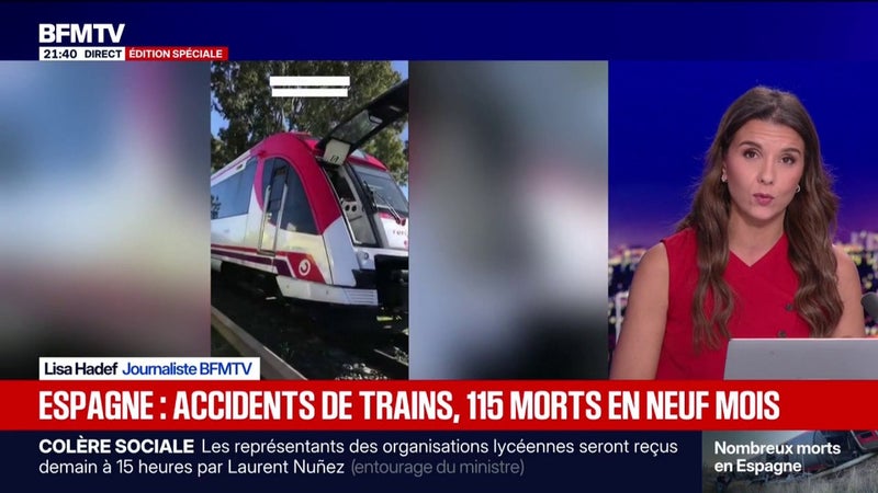 Collision entre deux trains: une série noire d'accidents ferroviaires en Espagne