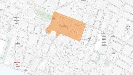 La zone sous couvre-feu secteur Châtelet-Les Halles à Paris, le 20 octobre 2026 