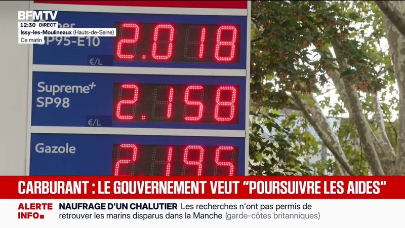 Le gouvernement "souhaite poursuivre les aides" face à la flambée des prix du carburant
