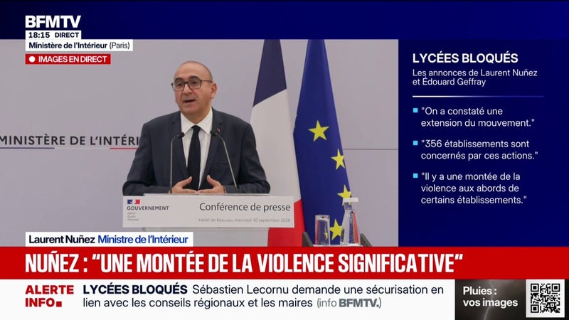 Blocage des lycées: Laurent Nuñez déplore "une extension du mouvement"