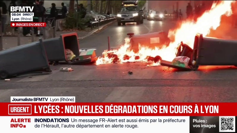 Lycées bloqués: de nouvelles dégradations en cours à Lyon
