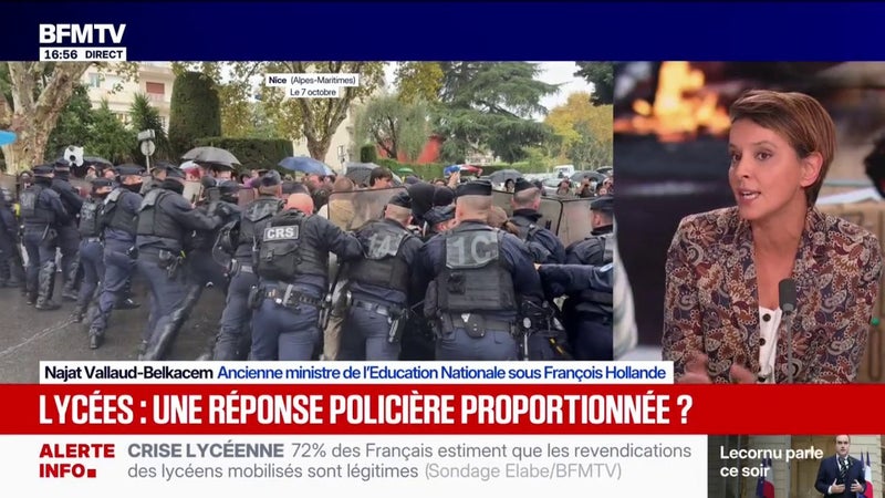 Colère lycéenne: "Le gouvernement a eu une doctrine de maintien de l'ordre qui a ramassé trop large et qui n'a pas été efficace", estime Najat Vallaud-Belkacem, ancienne ministre de l’Éducation