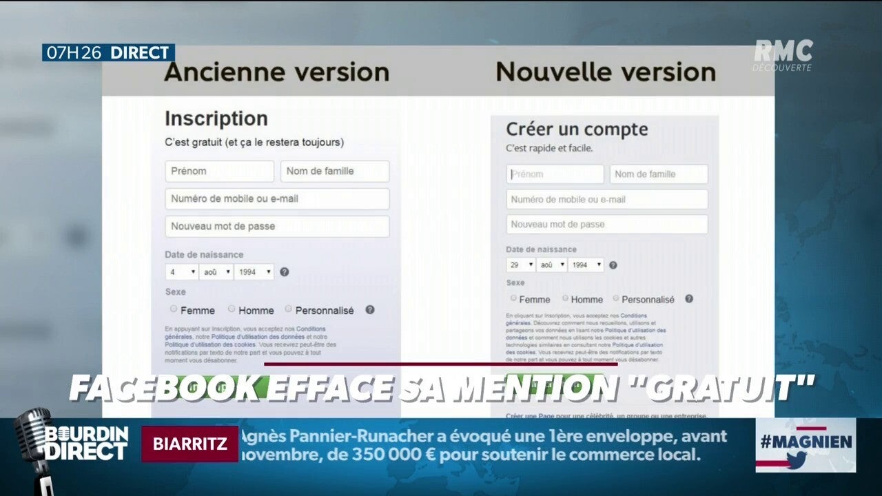 Facebook a effacé sa mention 