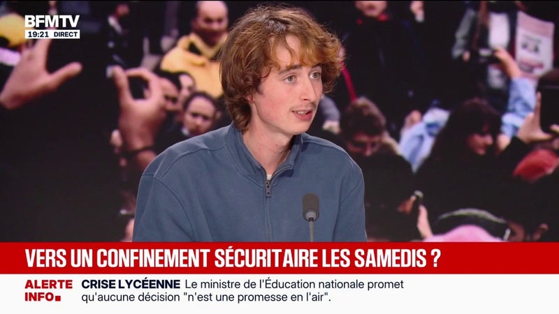 Mobilisations en France: "Emmanuel Macron disait plus jamais le 17 octobre, moi je dis, plus jamais le macronisme", rétorque Marius Mesnil, co-secrétaire général de l'USL