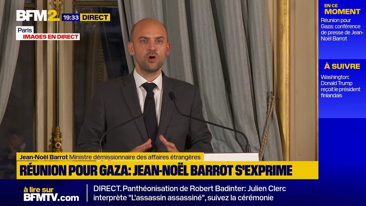 Gaza: Jean-Noël Barrot félicite la réunion d'après-guerre pour Gaza ...