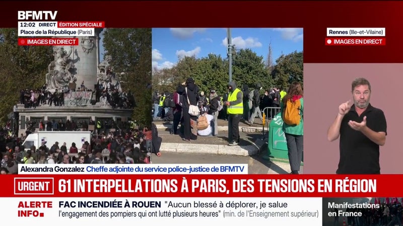À deux heures du début de la manifestation parisienne, des manifestants déjà rassemblés sur la place de la République