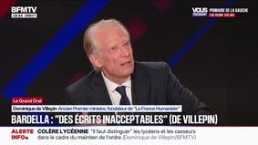 Propos antisémites attribués à Jordan Bardella: "Je suis un peu surpris qu'on s'étonne qu'un haut représentant du RN puisse tenir ce genre de propos", assure Dominique de Villepin