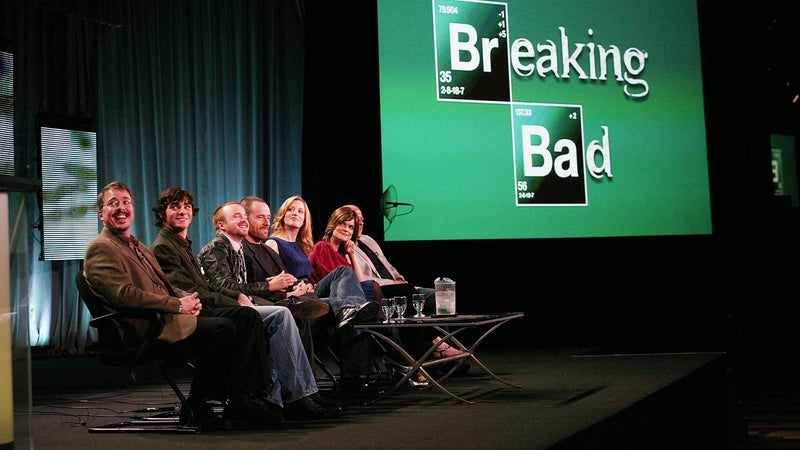 Le casting de "Breaking Bad" s'exprime à Los Angeles (États-Unis), le 8 janvier 2009.