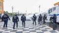 Les forces de l'ordre lors de la manifestation du 24 octobre à Nice.