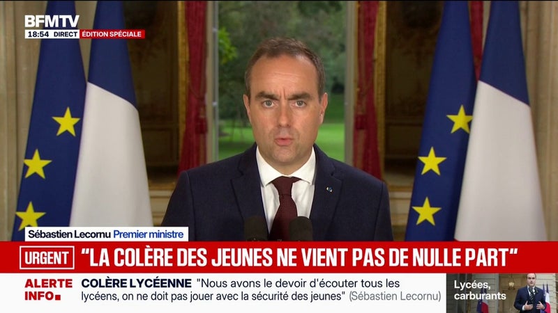 "Les forces de l'ordre n'ont pas pour instruction d'affronter les lycéens", affirme le Premier ministre Sébastien Lecornu