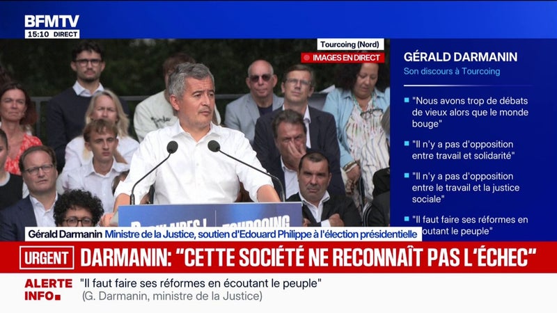 "Il n'y a pas d'opposition entre le travail et la solidarité", estime Gérald Darmanin, ministre de la Justice et soutien d'Édouard Philippe