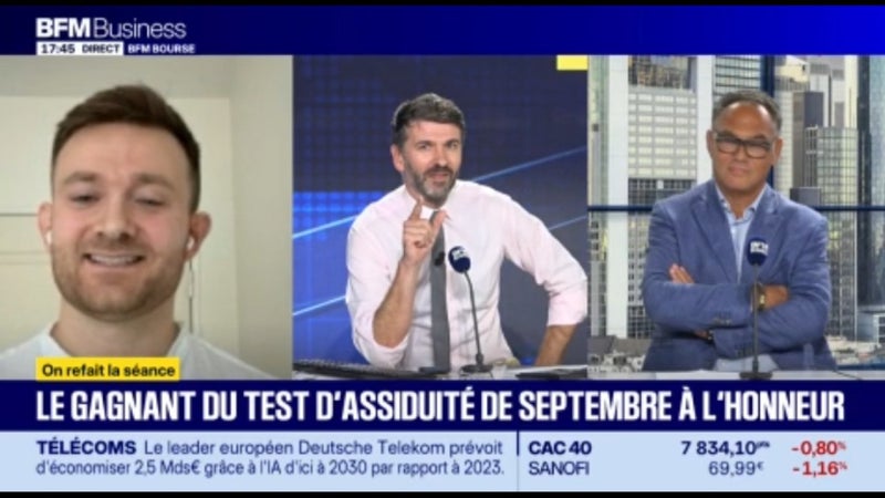 Test d'assiduité BFM Bourse 👨‍🏫 : découvrez notre gagnant du mois de septembre !