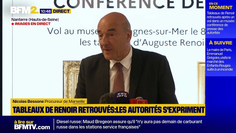 Les tableaux de Renoir retrouvés dans "un faux mur totalement invisible", confirme le procureur de Marseille