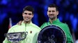 Carlos Alcaraz et Novak Djokovic lors de la finale de l'Open d'Australie, le 1er février 2026.