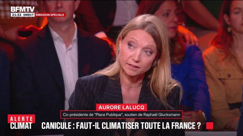 Canicule: "Il va falloir climatiser, il n'y a pas le choix, il faut protéger tout le monde", assure Aurore Lalucq, co-présidente de "Place Publique"