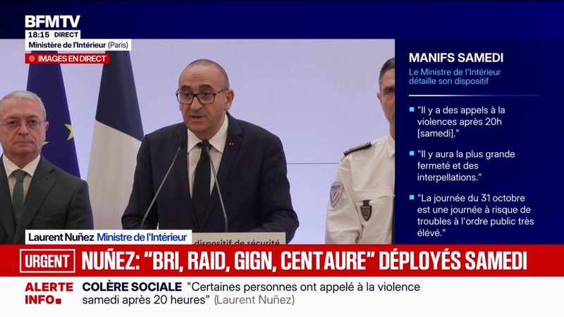 Mobilisations du 31 octobre: "On ne tolérera aucun débordement" prévient Laurent Nuñez, ministre de l'Intérieur