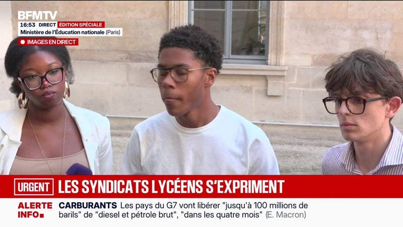Syndicats lycéens reçus par l'Éducation nationale: "L'objectif était de rétablir le dialogue", assurent les syndicats qui se "désolidarisent" des violences