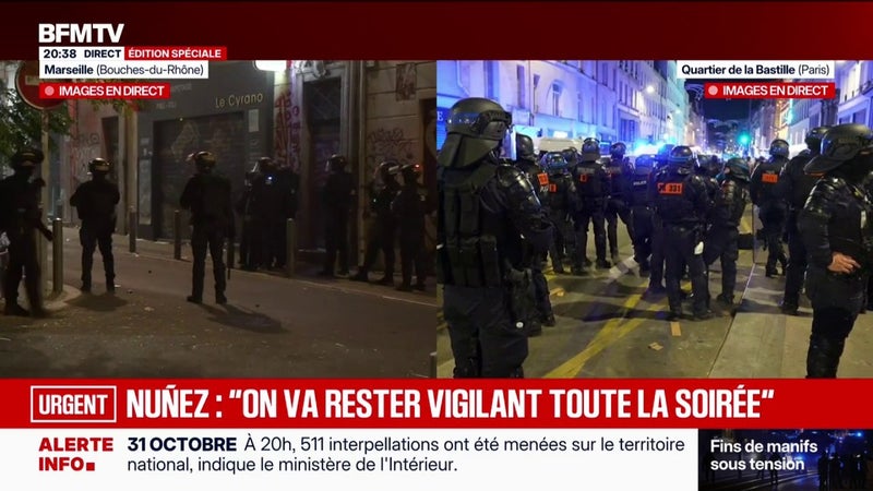 31 octobre: 5 individus interpellés à Marseille en flagrant délit de tentative de cambriolage des réserves d'un magasin Foot Locker (info BFMTV)