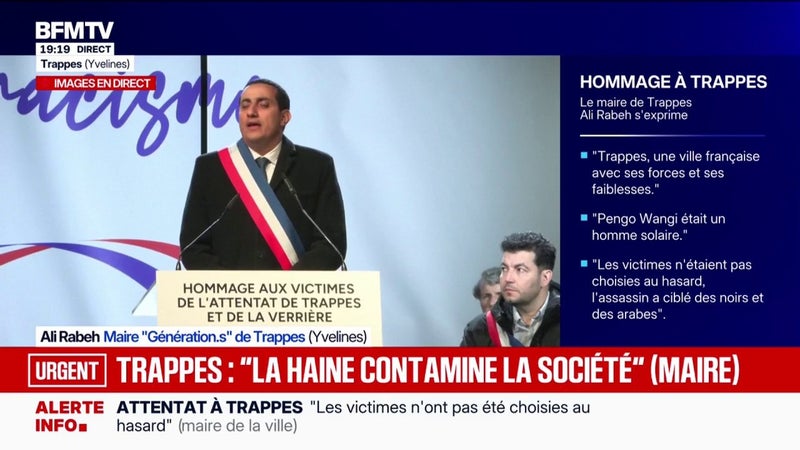 Hommage à Trappes: "La France c'est nous", assure Ali Rabeh, maire Génération.s de la ville