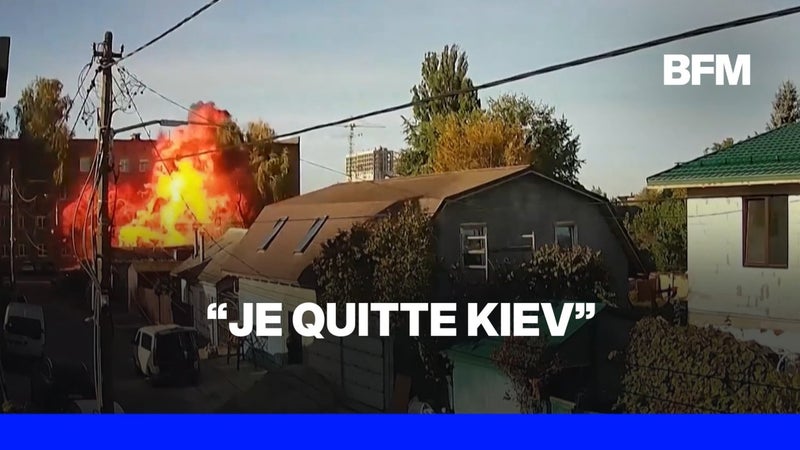 Guerre en Ukraine: après de nouvelles frappes russes, des habitants terrorisés fuient Kiev